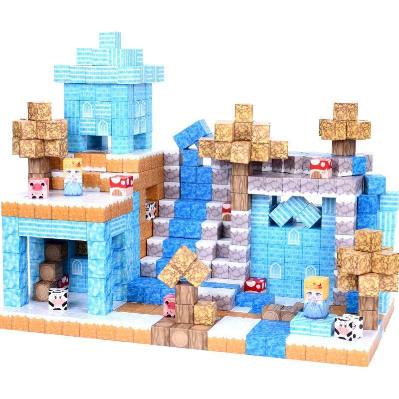 Magnetic Building Blocks Mine World Magnetic Forest House Brick Cube Toys Set STEM Sensory 100PCS Best Gift for 3+ Boy Girl Kid