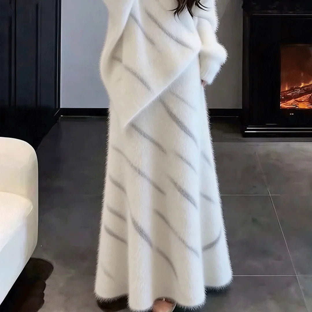 Cozy Lazy Knitted Set Women Winter Sweater  Skirt Two Piece Set 2026 Super Popular Outfit Whole Set Long Sleeve round Neck