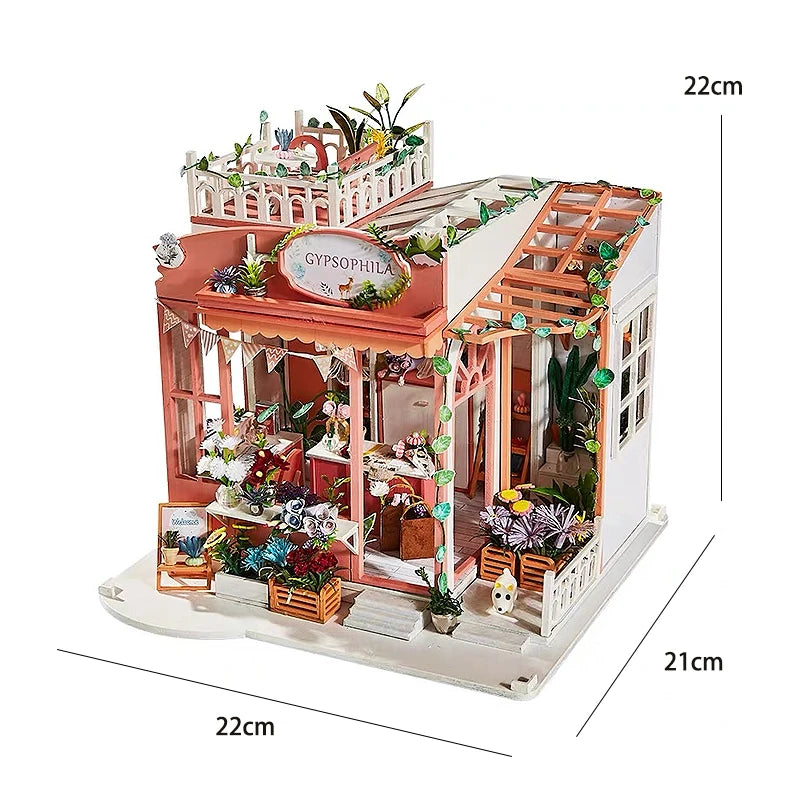 Wooden Miniature Doll House 3D Puzzle Assembly Building Model Kit Small Room Toys Home With Furniture Birthday Gifts Dollhouse﻿