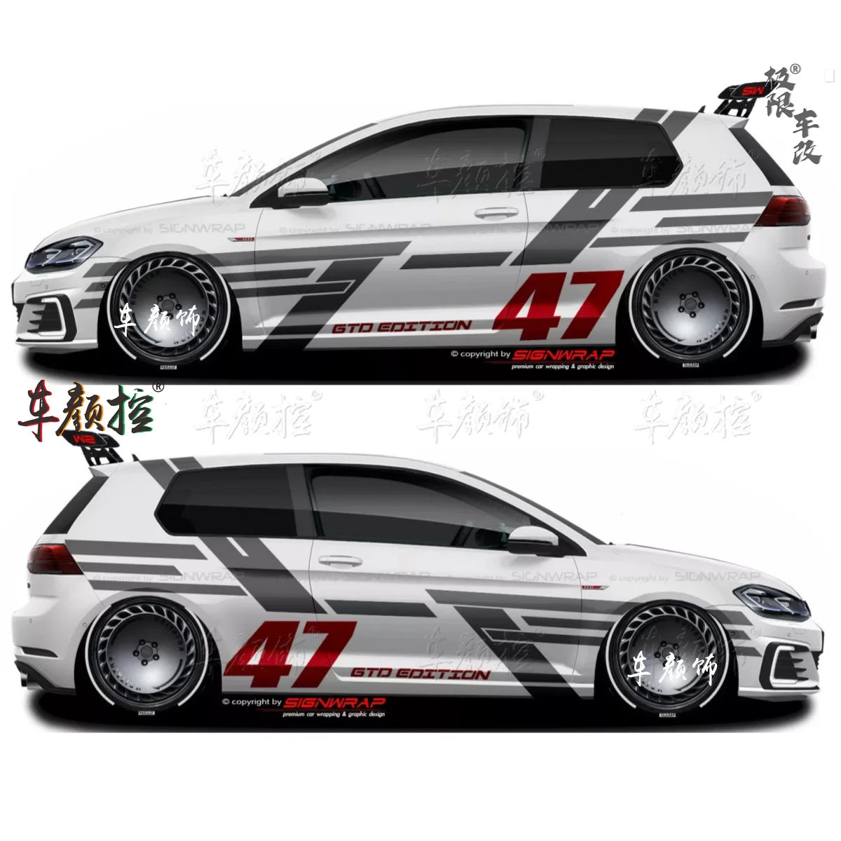 Car stickers For Volkswagen Golf8 MK5 MK6 MK7 GTI POLO customized exterior design sporty fashionable decals Vinyl  Accessories