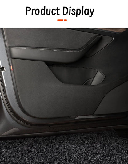 For Tesla Model YL 6-Seater Car Door Anti-Kick Pad Leather Sticker Trim Kit Side Door Protector Cover Car Interior Accessories