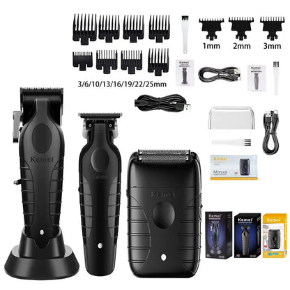 New Kemei Original Hair Clipper Kit KM-2296 KM-2299 KM-T95 Rechargeable Electric Hair Trimmer Barber Professional Shaver For Men