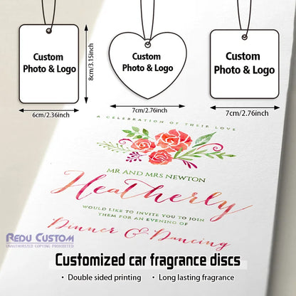 30 Personalized Car Air Freshener Cards, Available in Various Scents, with Long-Lasting Fragrance, Can Be Customized with Company Logos/Wedding Invitation Cards/Holiday Gifts