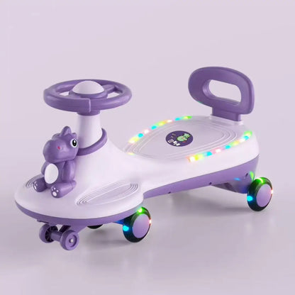 Kids Wobble Car Toy Anti Roll Swing Omnidirectional Wheels Unisex Adults Ride Children's Wiggle Car Anti-rollover