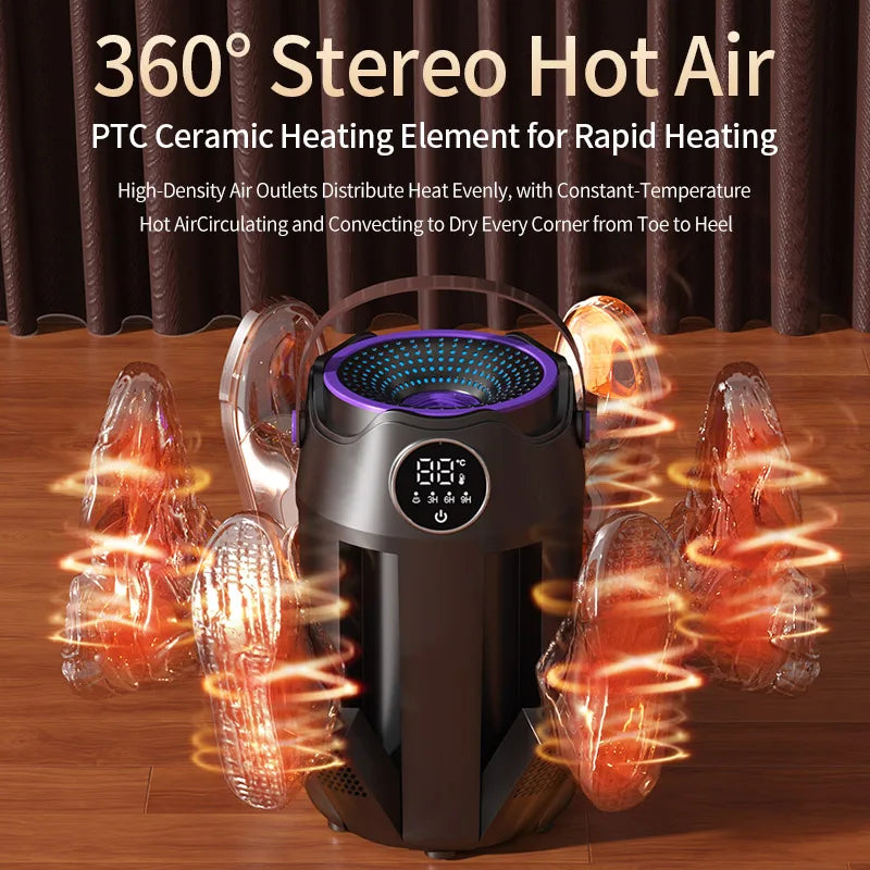 Home intelligent timed folding six arm shoe dryer with shoe heating fast drying deodorization and sterilization function