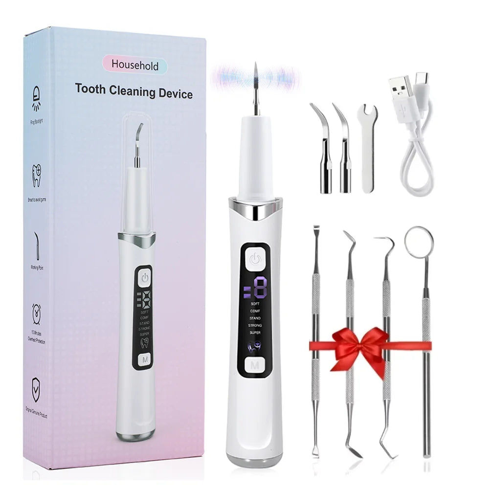 Ultrasonic Dental Scaler Electric Sonic Teeth Plaque Cleaner Dental Stone Removal For Teeth Tartar Stain Teeth Calculus Remover