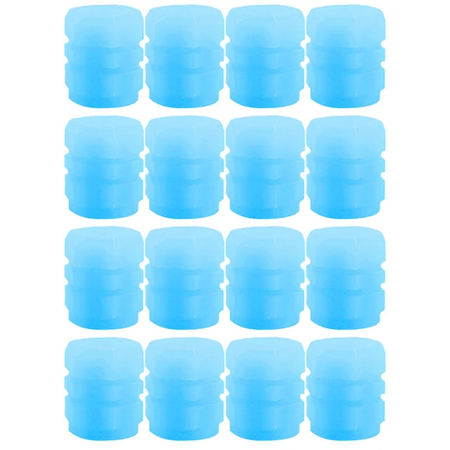 20Pcs Luminous Tire Valve Caps Car Fluorescent Tyre Valve Stem Caps Cover Night Glowing Bike Motorcycle Car Wheel Decoration