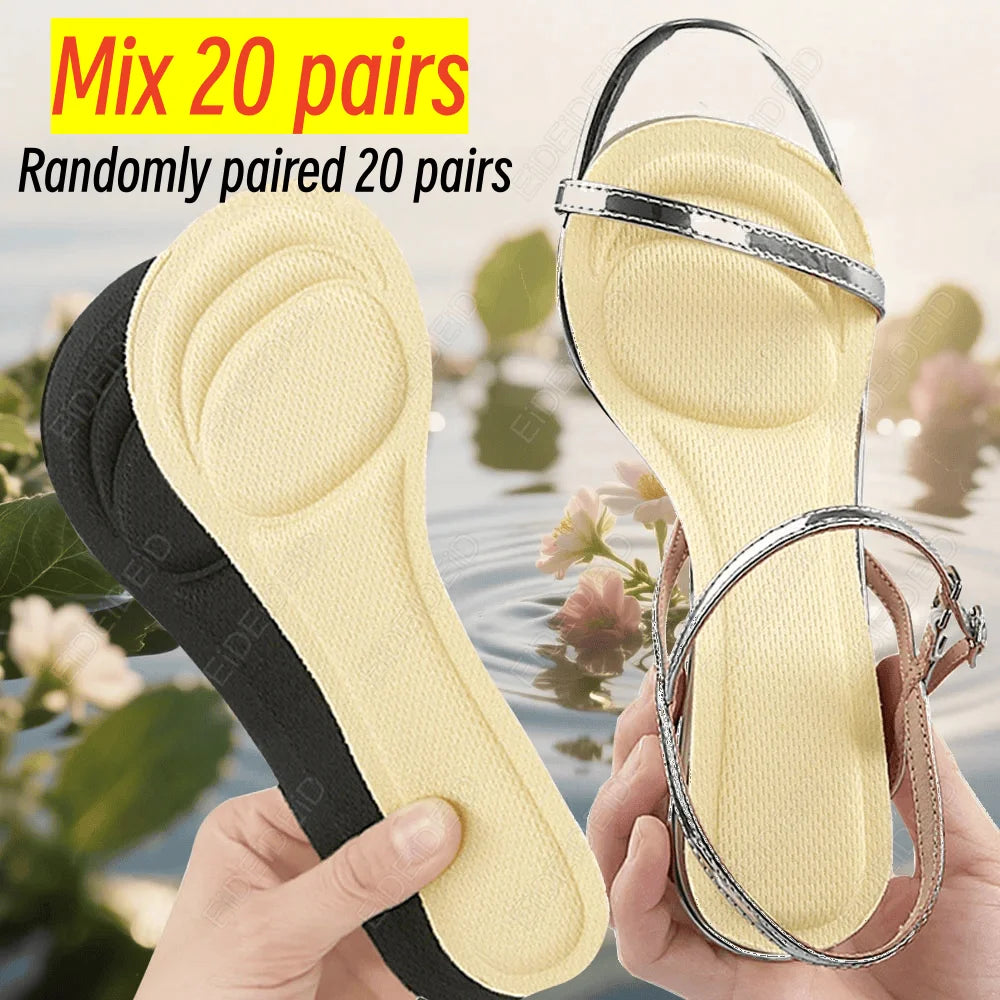 1 Pair of Women's High Heel Shoe Insoles |   Self-Adhesive Sweat-Absorbing Design |   Breathable Non-Slip Mat |   Super Soft Forefoot Pads Relieve Pain from High Heels |   7/10 Length Insoles