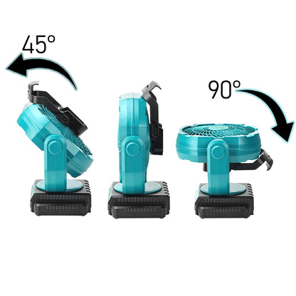 Cordless Oscillating Fan for Makita 18V Battery, 3-Speed Jobsite Industrial Camping Fan(Battery not Included)