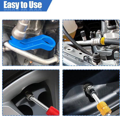 7/16PCS Fuel Line Disconnect Tool Set Auto AC Oil Pipe Quick Removal Tool Angled Fuel Line Replacement Kit