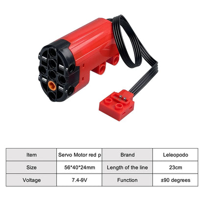 2.4G Power Functions Kit Compatible with Technic, Lithium Battery Box, L Motors Servo LED Cables Shock Absorbers for MOC Mod