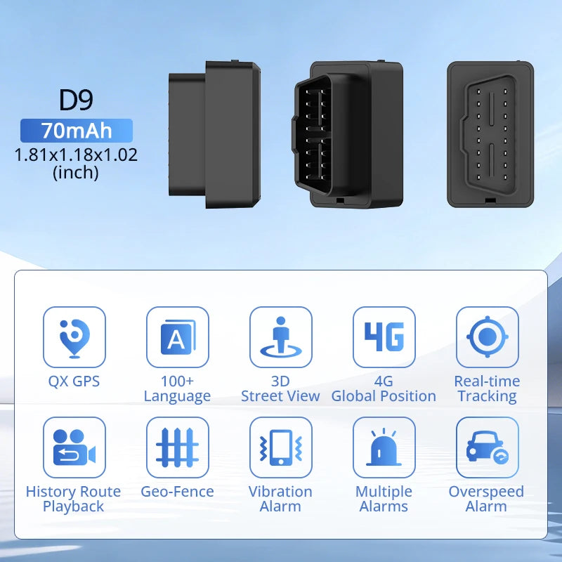 4G Mini OBD Car Tracker Builtin Battery Plug Play OBD II Car GPS Tracker Auto Truck Car Anti-Theft Vibration Alarm Free APP