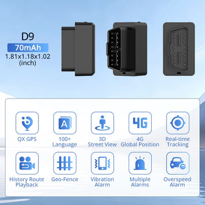 4G Mini OBD Car Tracker Builtin Battery Plug Play OBD II Car GPS Tracker Auto Truck Car Anti-Theft Vibration Alarm Free APP