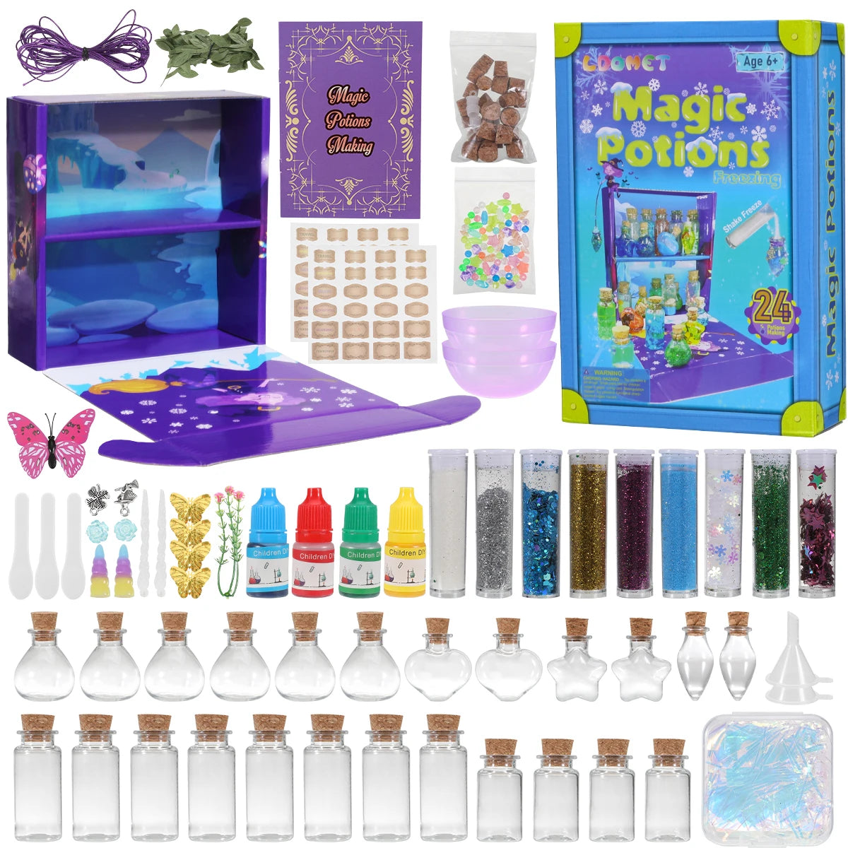 22/24 DIY Mixed Magic Fairy Potion Bottles Christmas Halloween Magical Color Changing Potions Art Craft Kit Birthday Gifts