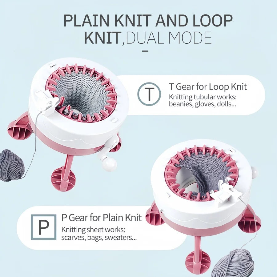 22 Needles Hand Crank Knitting Machine, DIY Yarn Weaving Tool for Scarf Hat Sweater, Lazy Knitting Accessory for Beginners