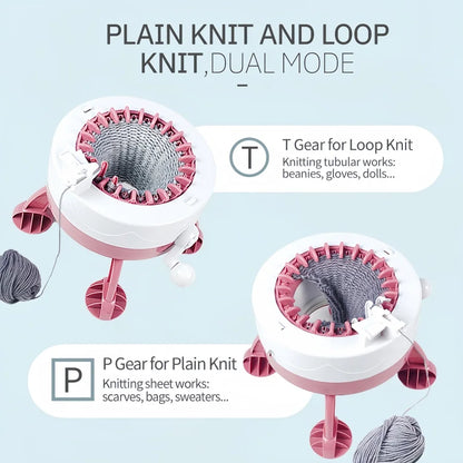 22 Needles Hand Crank Knitting Machine, DIY Yarn Weaving Tool for Scarf Hat Sweater, Lazy Knitting Accessory for Beginners