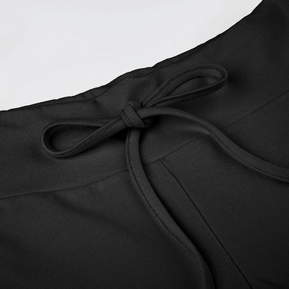Rockmore Spicy Girl Low Waist Straight Leg Pants Pure Color Flip Waist Versatile Long Trousers Street Style Casual Pants
