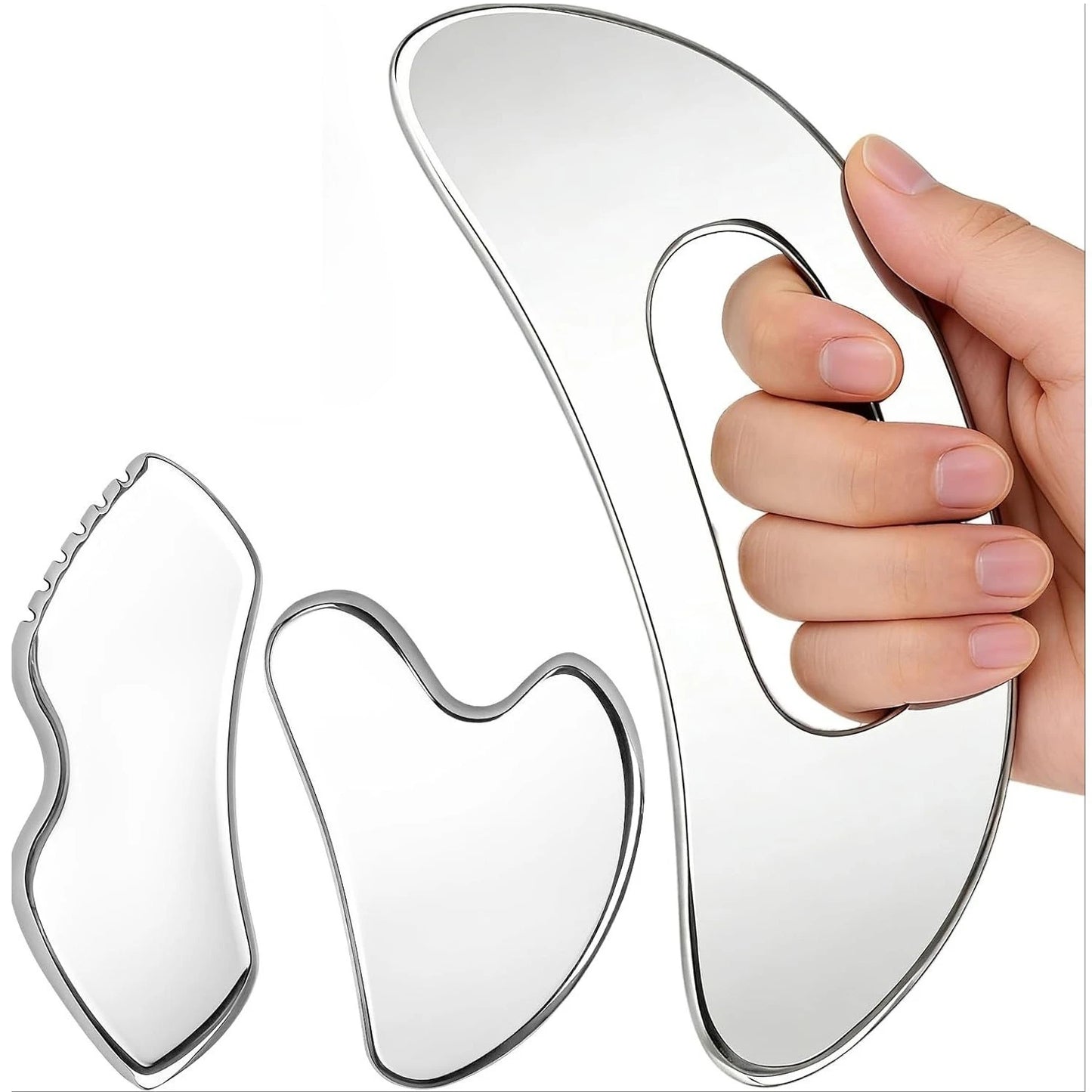Stainless Steel Gua Sha Massage Tool Muscle Scraper for Soft Tissue Mobilization IASTM Physical Therapy & Myofascial Release