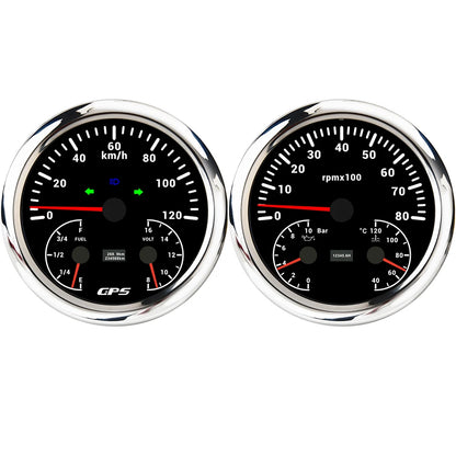 ELING 110mm Car 3in1 Multifunctional GPS Speedometer 120K 200K with Tachometer with Oil Pressure Water Temp Fuel Level Voltmeter