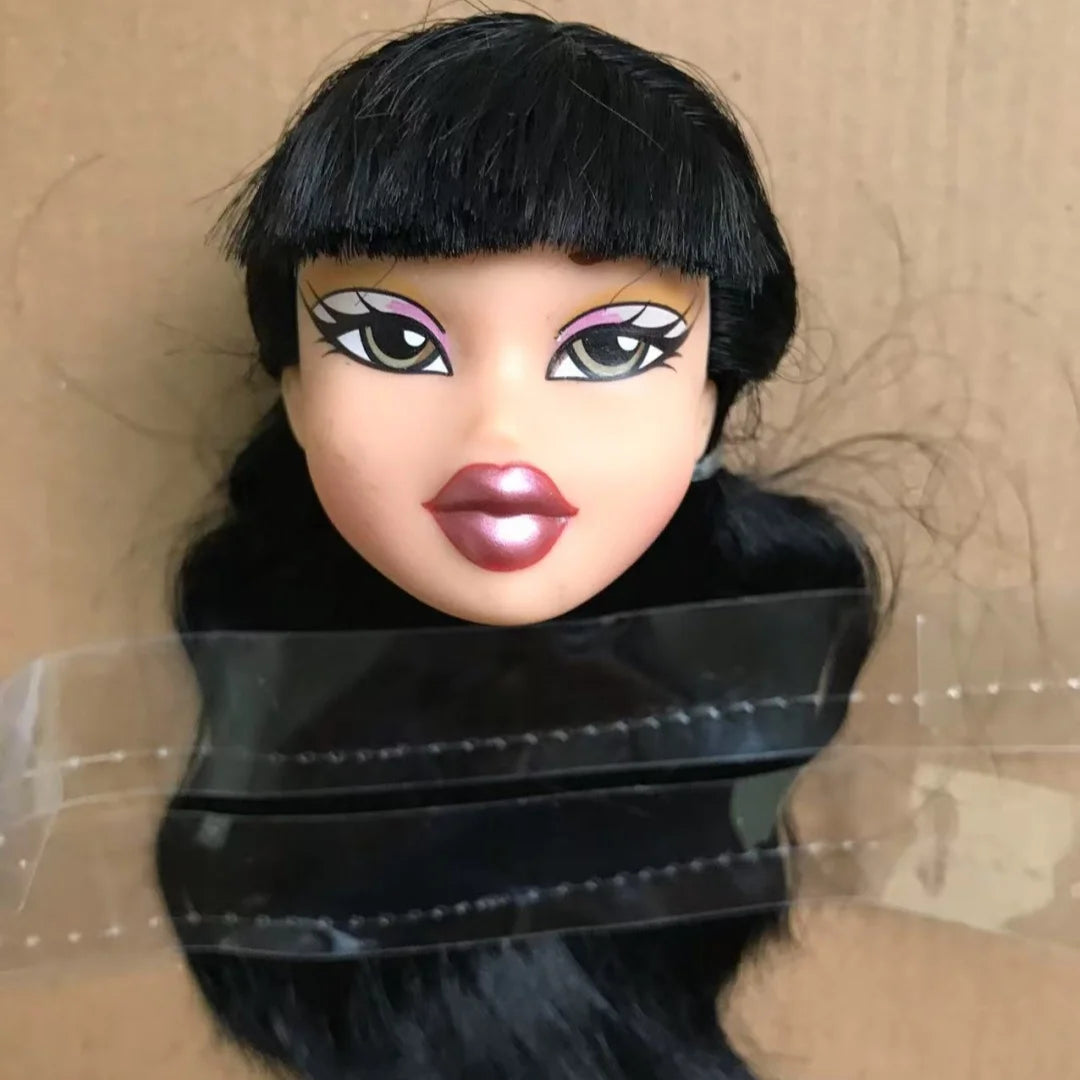 2001 Version Rare Face Doll Heads Classic Bratss White Brown Skin Colorful Hair Girl Boy Doll Parts for Collectors