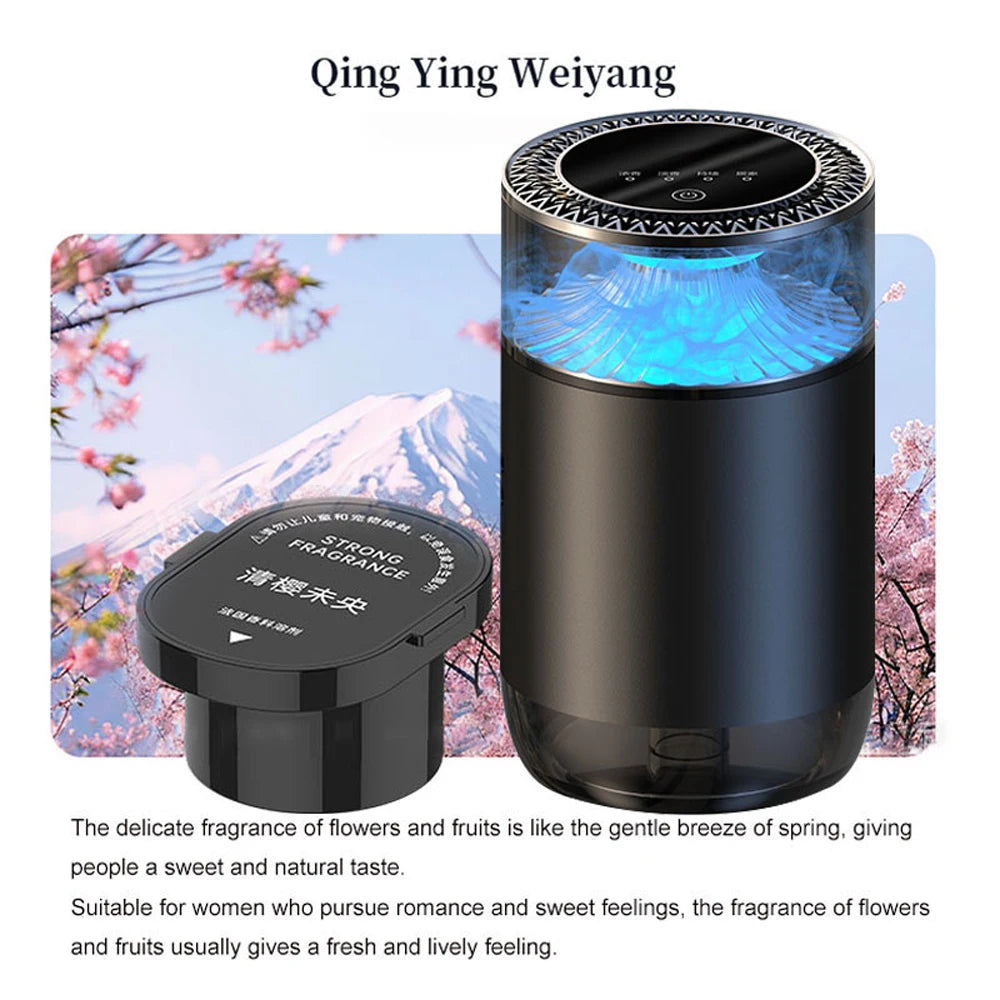 Smart Vehicle Aromatherapy Machine，Auto Start/Stop，Atomized Scent Diffusion，3-Gear Control，Detachable Replaceable Cartridge