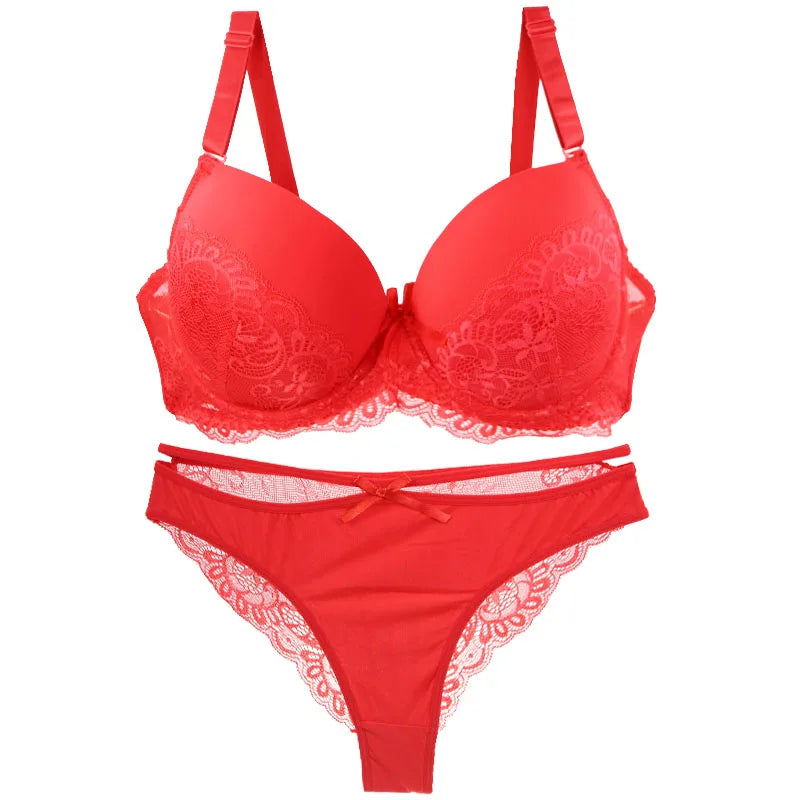 Nouvell Seamless Sexy Lace Bras Set 34/75 36/80 38/85 40/90 42/95 44/100 BCDE Cup Underwear For Women Push Up Lingerie