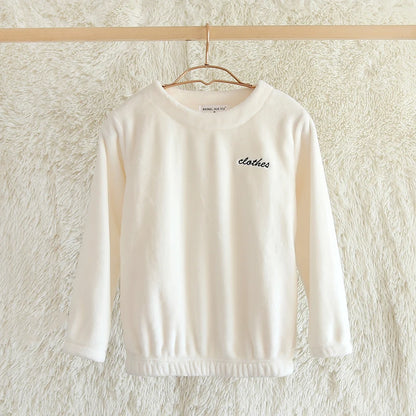 Thiened Coral Fce Spwear Men's Winter Home Clothes Long Sve round Ne Pullover Flannel Soft Warm Casual Top