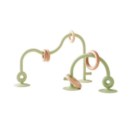Silicone Educational Toys Infant Montessori Toy Teething Track Maze Baby Toy Wooden Roller Coaster Bead Baby Accessory Teether