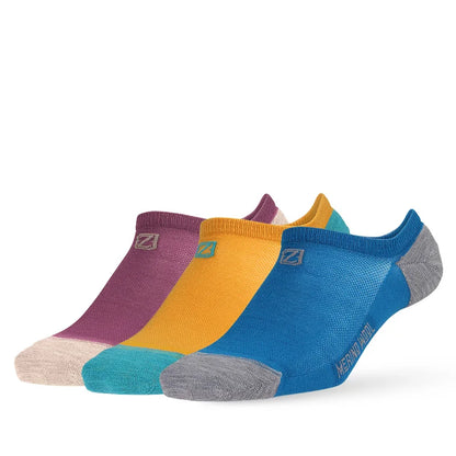 ZEALWOOD Merino Wool Running Socks Men Women No Show/Ankle/Crew Anti-blister Cushion Athletic Socks Ultra-Light Tennis 1/3 Pairs
