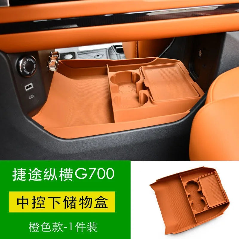 For Jetour G700 2026 Central Control Wireless Charging Silicone Pad Dustproof Anti-slip Mat Center Console Storage Box