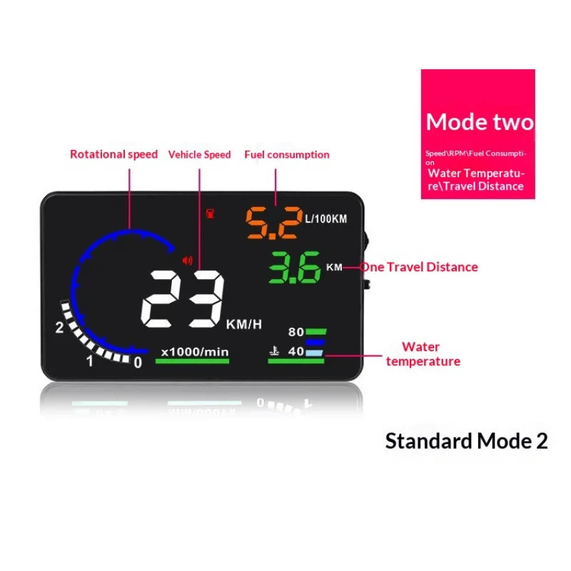 Head-up Display obdUniversal High-Definition Car Speed Projector Portable Car Display ScreenA8