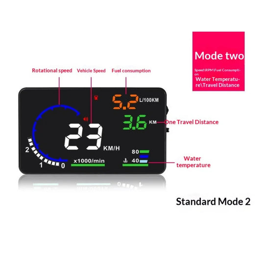 Head-up Display obdUniversal High-Definition Car Speed Projector Portable Car Display ScreenA8