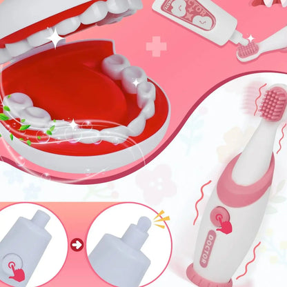 Kids Doctor Set Dentist Nurse Pretend Play Toys Simulated Stethoscope Medical Tool Kit Medical Role Play Accessories Fun Gifts ﻿