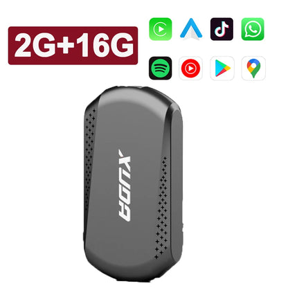Smart 2in1 CarPlay Android Auto Adapter, Universal Mini Wireless Dongle for Car Entertainment System, Plug and Play Upgrade Wire