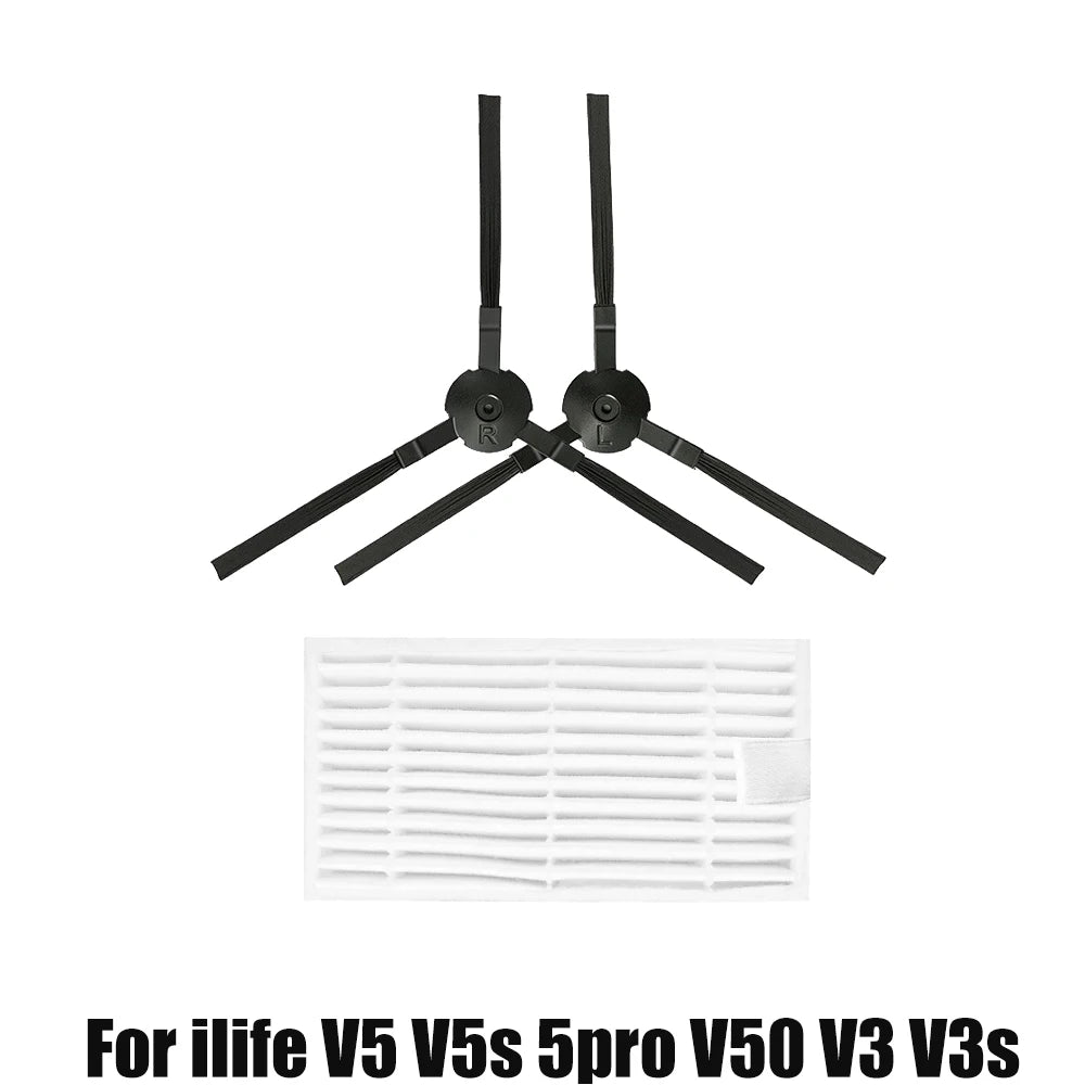 For ilife v5s v5 pro x5 V5 V3 v5s pro V50 V55 side Brush hepa Filter Mop Cloth magic paste accessories  vacuum cleaner parts