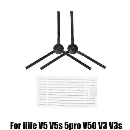 For ilife v5s v5 pro x5 V5 V3 v5s pro V50 V55 side Brush hepa Filter Mop Cloth magic paste accessories  vacuum cleaner parts