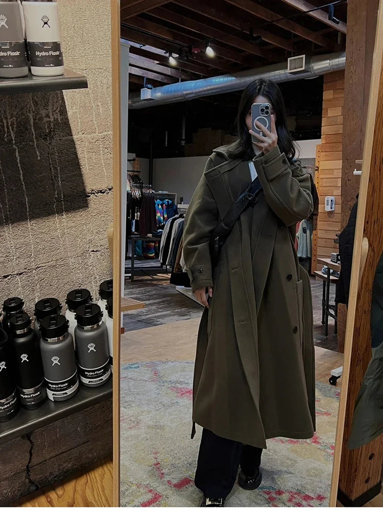 Mauroicardi Autumn Winter Oversized Long Thick Soft Warm Black Wool Blends Coat Men Luxury Designer Clothes Woolen Overcoat 2024
