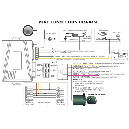 Universal 12V Car Alarm Start Stop Button Keyless Ignition System Metal Key Conversion Kit Does Not Include Remote Key