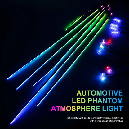 2024 Car Ambient Lights Kits Interior 213 64 Color RGB Symphony Streamer Bluetooth Rainbow Acrylic Strips Atmosphere Lamp By App
