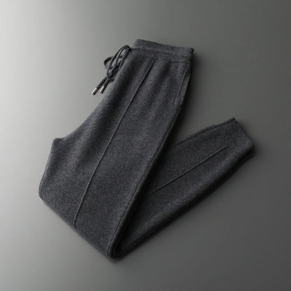 Men's Cashmere Pants Smart Casual Pencil Pants Autumn Winter Thick Soft Warm Trousers 100% Merino Wool Knit Pants Korean Style