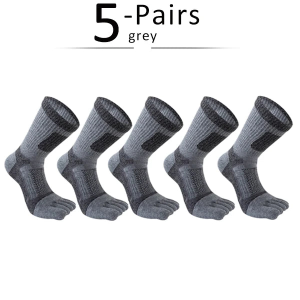 1/5 Pairs Five Toe Socks For Men Thick Compression Mesh Breathable Sport Short Socks For Running Basketball Bike Fitness Outdoor