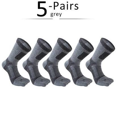 1/5 Pairs Five Toe Socks For Men Thick Compression Mesh Breathable Sport Short Socks For Running Basketball Bike Fitness Outdoor