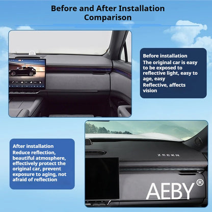 AEBY For ZEEKR 7X 2024 2025 Dashboard Sunshade Mat Anti-Dust Anti-UV Glare Reduction Cover Car Dash Pad Interior Accessories