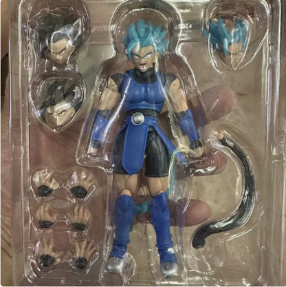 Anime Dragon Ball Legends Shallot Super Saiyan Blue Posable Action Figure Collectible Model With Extra Heads Hands Tail Parts