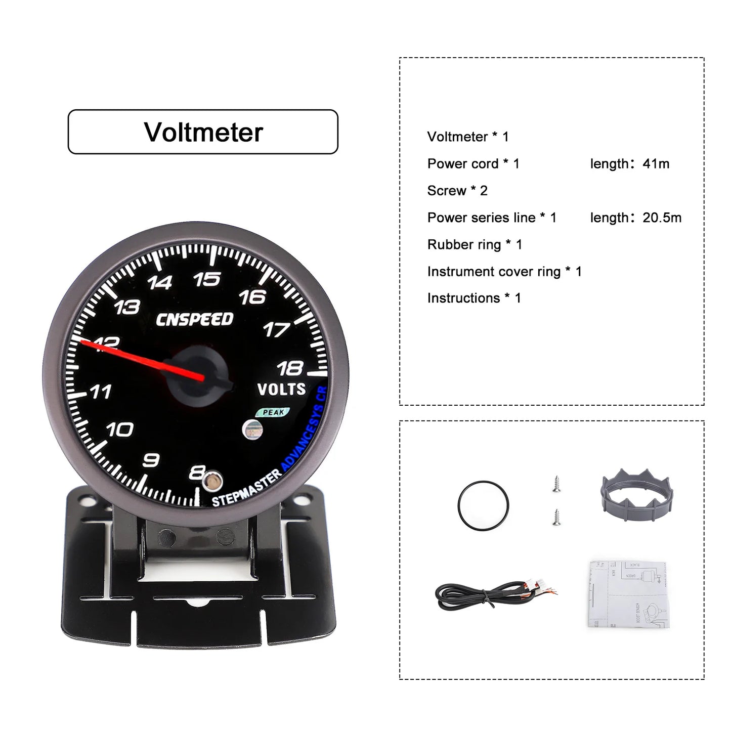 CNSPEED 2.5" 60mm New Boost Gauge Exhaust Gas Car Temperature Gauge Oil Pressure Water Temperature Oil Temperature Voltage Meter