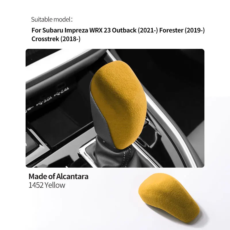 Made of Alcantara For Subaru Impreza WRX 2023 Outback Forester Crosstrek Car Center Console Gear Shift Boot Interior Accessory