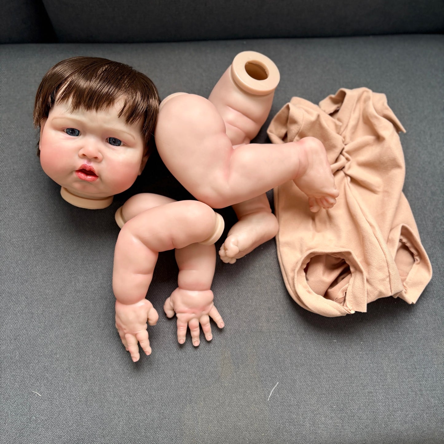24inch Unfinished Doll Parts Blue Sparrow Reborn Doll Kit 3D Skin DIY Kit Cute Birthday Christmas Gifts