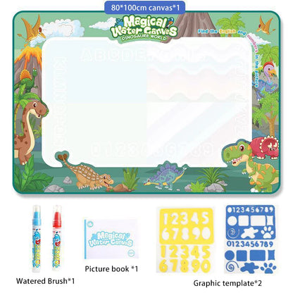 100x80CM Magic Water Drawing Mat Toys Coloring Doodle With Reusable Fluorescent Pen Painting Board Magic Toys Mat Kids Gifts