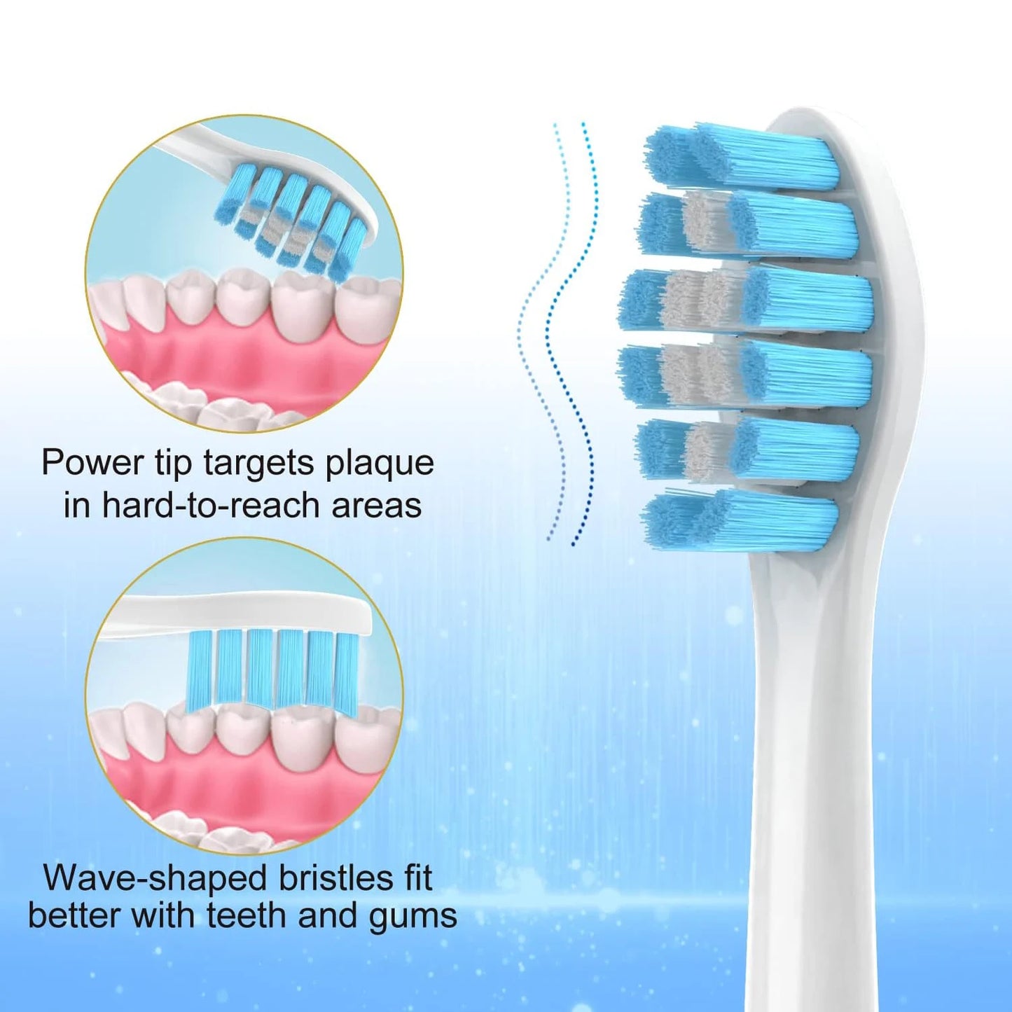 Replacement Toothbrush Heads Compatible with Philips Sonicare Soft Replacement Electric Brush Head 4100 6500 6100 7500 5300 1100