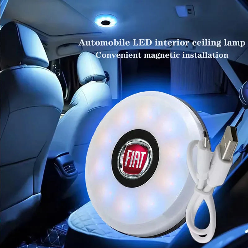 LED Touch Light Reading Lamp Magnet Base Car Ceiling Light Ambient Light For FIAT 500 500E 500L 500C 500S 500X Car Accessories